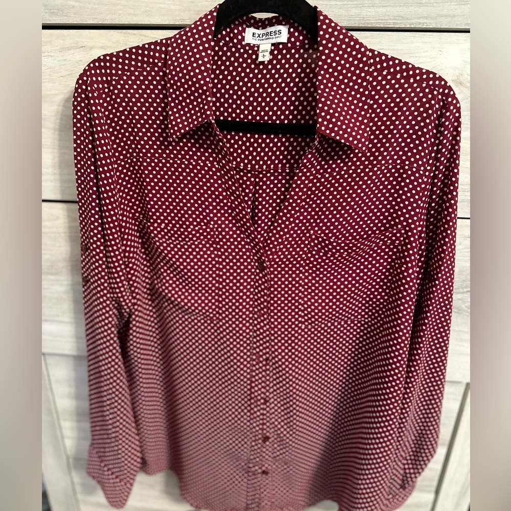 Express portofino button down polka dots